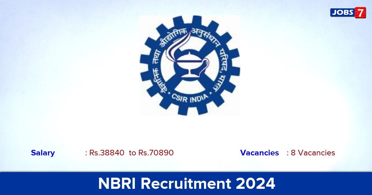 NBRI Recruitment 2024 - Apply Online for Technical Assistant Jobs