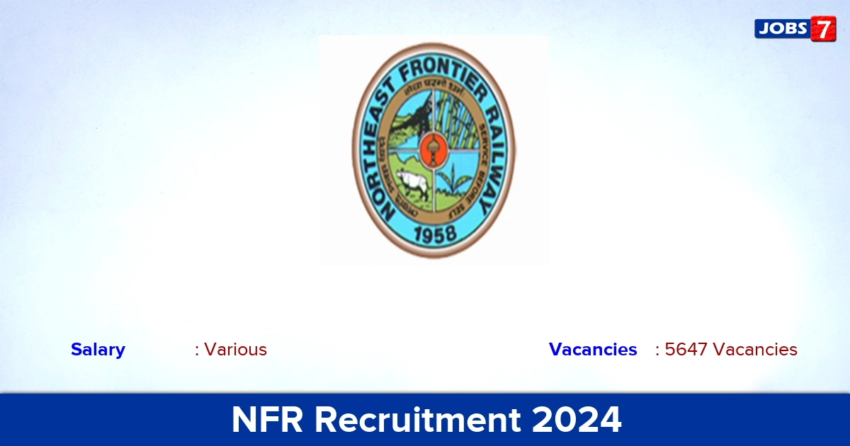 NFR Recruitment 2024 - Apply Online for 5647  Apprentice  vacancies