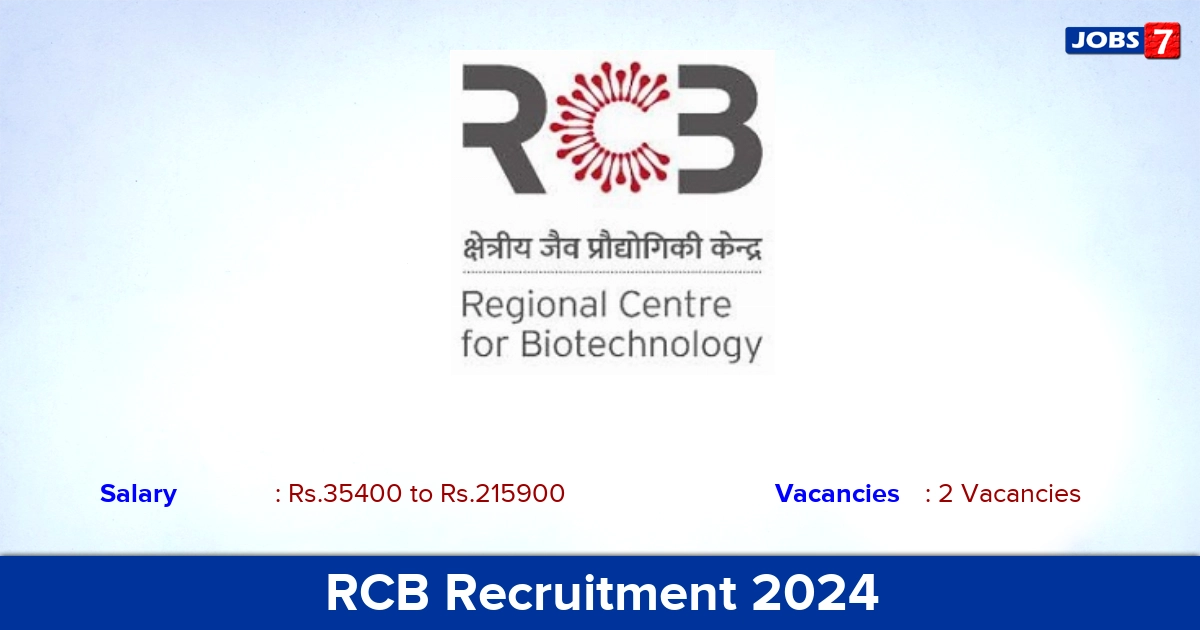 RCB Recruitment 2024 - Apply Online for Registrar, Technical Assistant Jobs