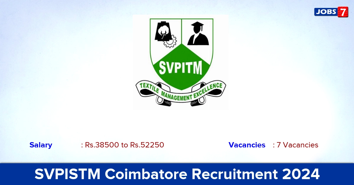 SVPISTM Coimbatore Recruitment 2024 - Apply Offline for Administrative Officer Jobs