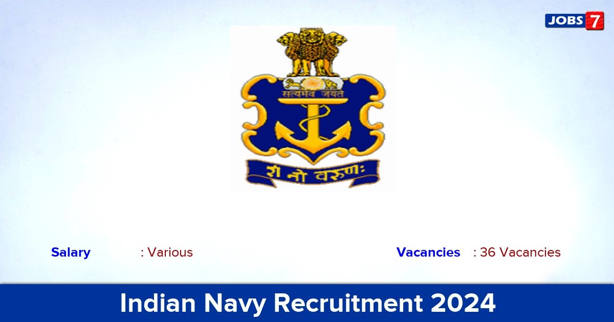 Indian Navy Recruitment 2024 - Apply Online for 36 Cadet Entry Scheme vacancies