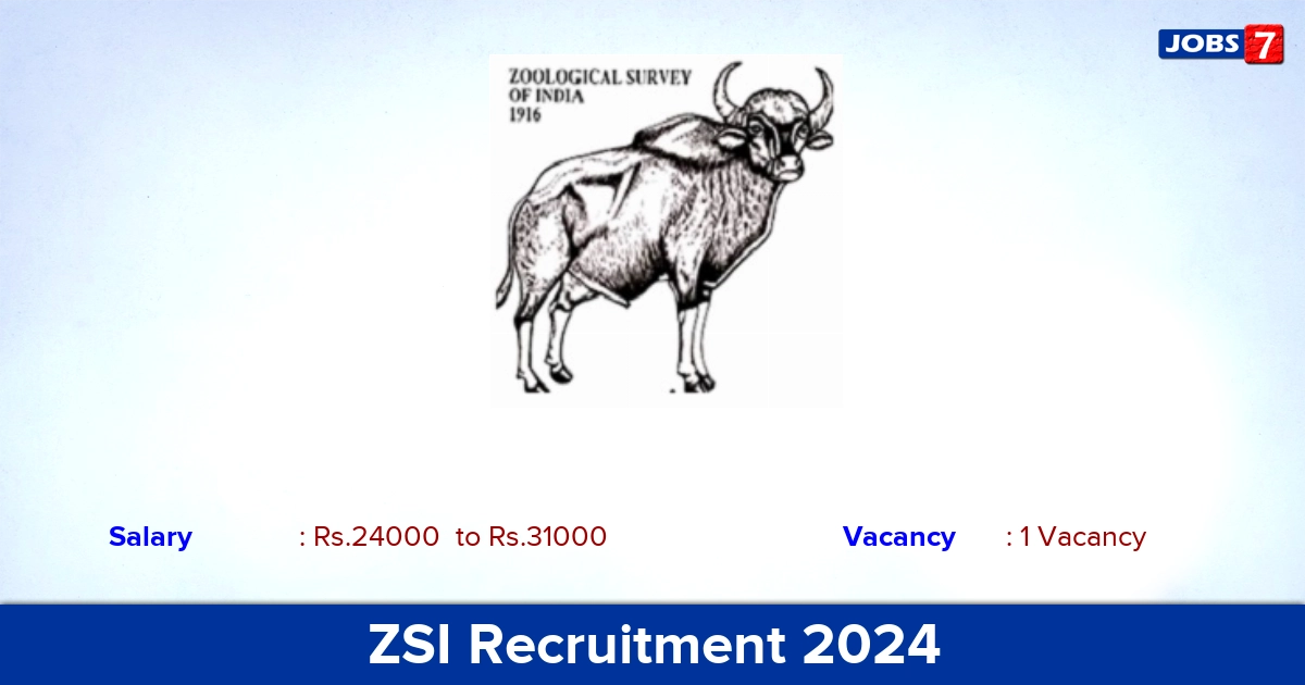 ZSI Recruitment 2024 - Apply Online for JRF Jobs