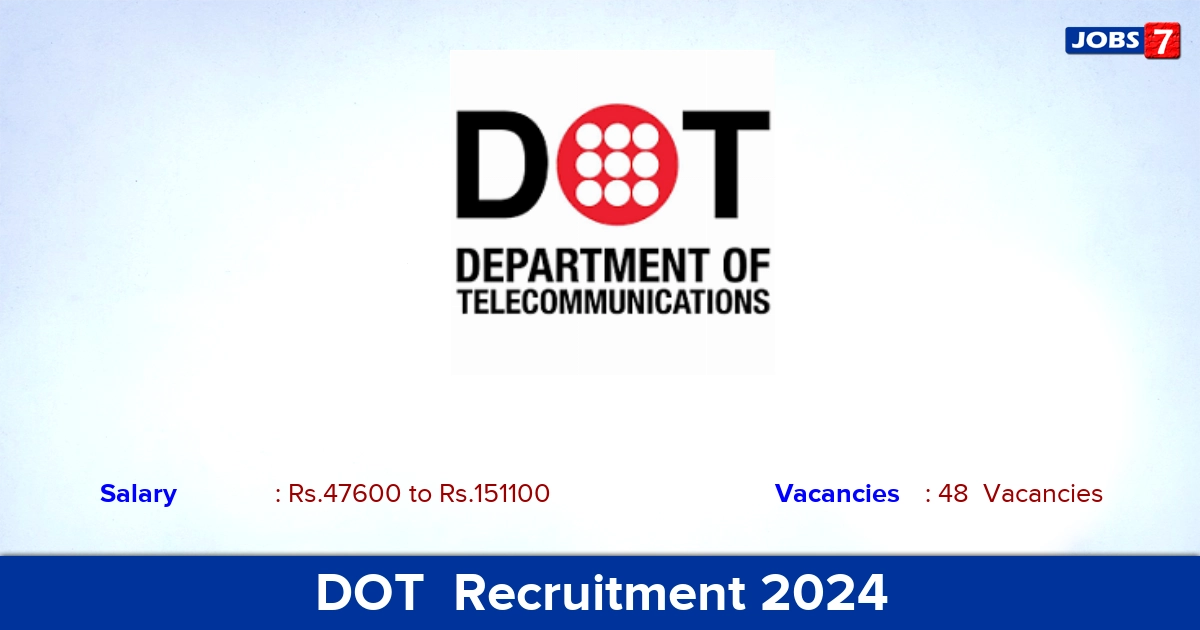 DOT  Recruitment 2024 - Apply Offline for 48 Sub Divisional Engineer vacancies