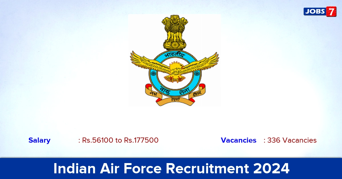 Indian Air Force Recruitment 2024 - Apply Online for 336 Officer vacancies