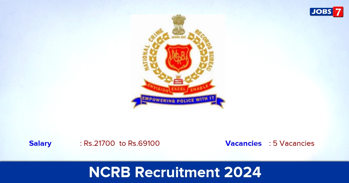 NCRB Recruitment 2024 - Apply Offline for Constable Jobs