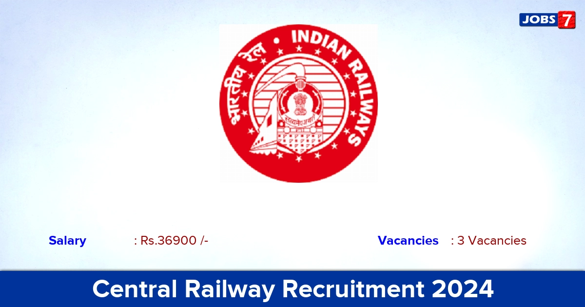 Central Railway Recruitment 2024 - Apply Offline for Lady Doctor Jobs