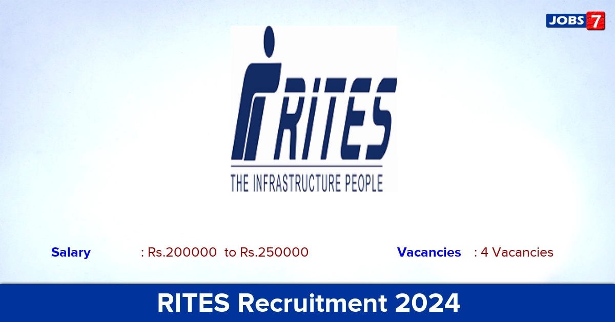 RITES Recruitment 2024 - Apply Online for Consultant Jobs