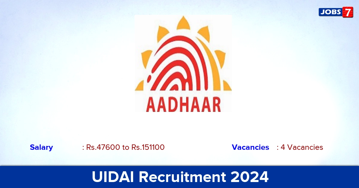 UIDAI Recruitment 2024-2025 - Apply Offline for Section Officer Jobs