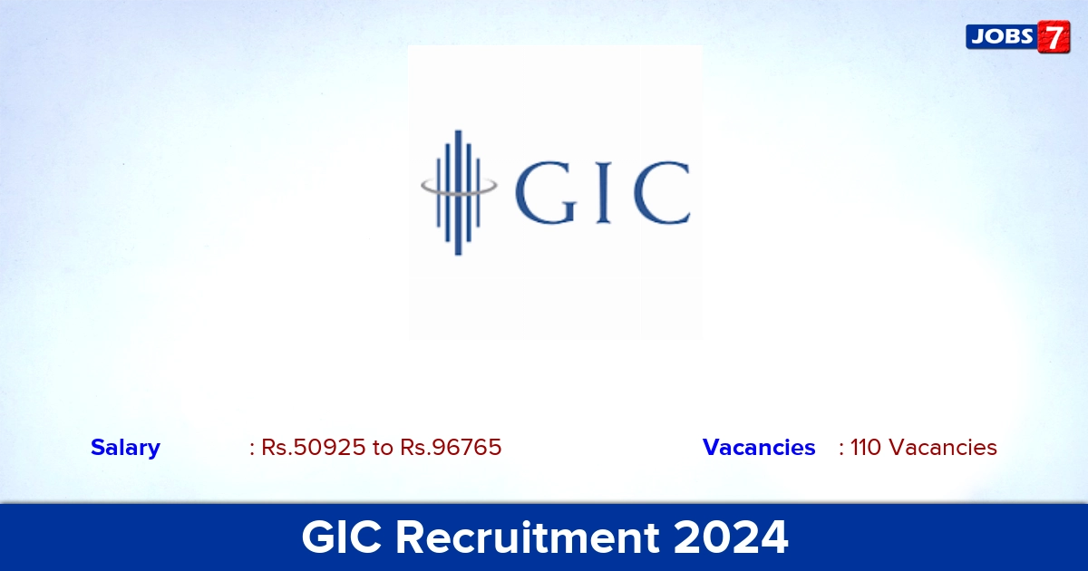 GIC Recruitment 2024 - Apply Online for 110 Assistant Manager vacancies