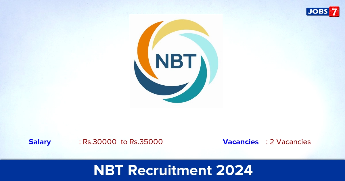 NBT Recruitment 2024 - Apply Online for Stenographer Jobs