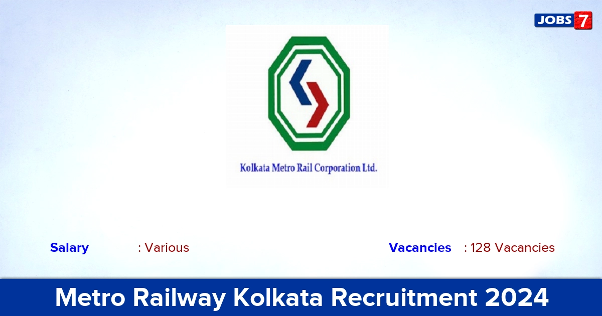 Metro Railway Kolkata Recruitment 2024-2025 - Apply Online for 128 Apprentices vacancies