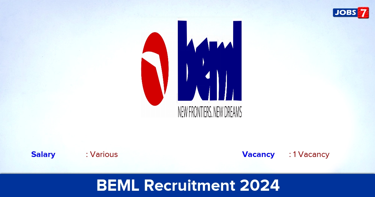 BEML Recruitment 2024-2025 - Apply Offline for Consultant Jobs