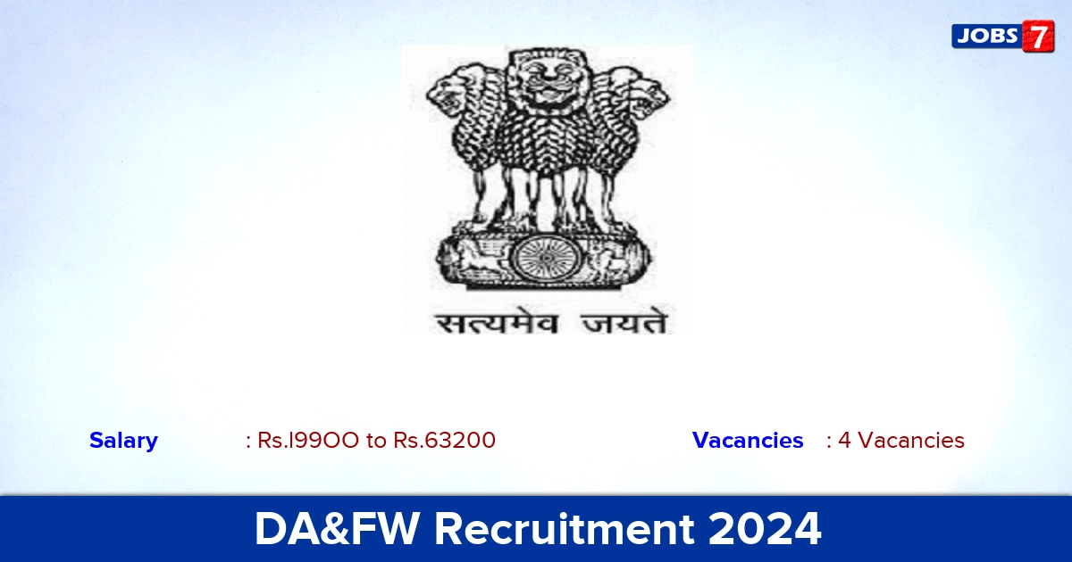 DA&FW Recruitment 2024-2025 - Apply Offline for Staff Car Driver  Jobs