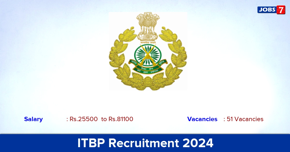 ITBP Recruitment 2024-2025 - Apply Online for 51 Constable vacancies