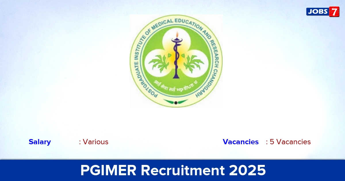 PGIMER Recruitment 2025 - Apply Offline for Senior Resident Jobs