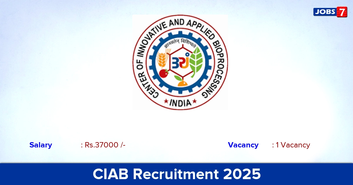 CIAB Recruitment 2025 - Apply Offline for JRF Jobs