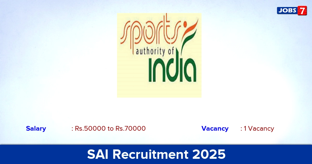 SAI Recruitment 2025 - Apply Online for YP Jobs