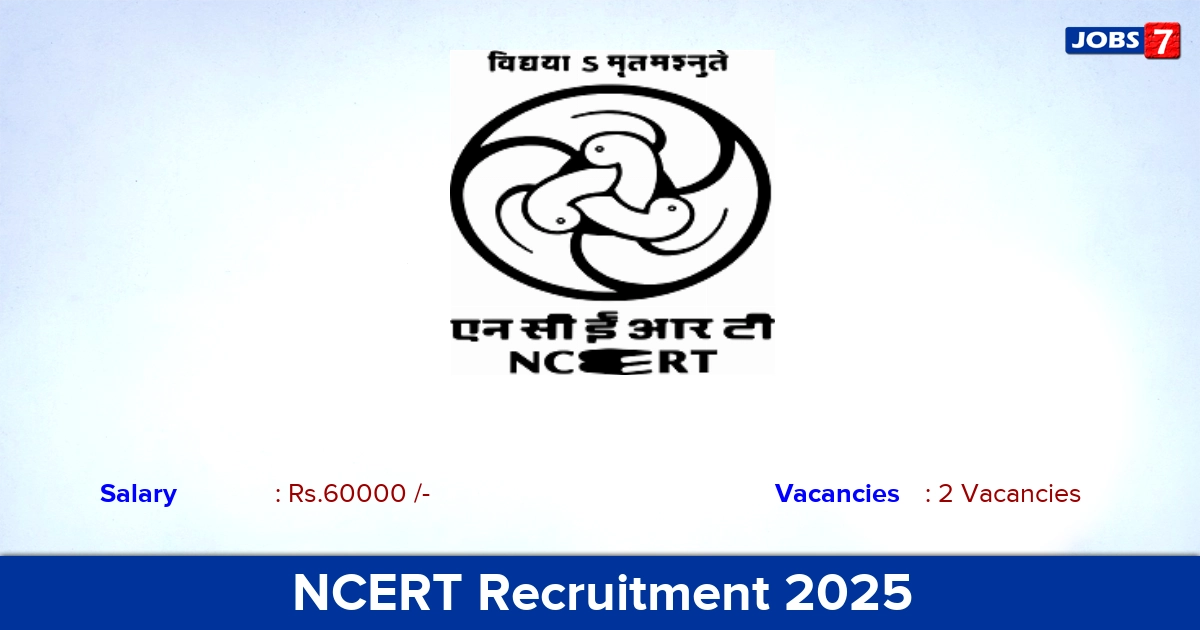 NCERT Recruitment 2025 - Apply Offline for Consultant Jobs