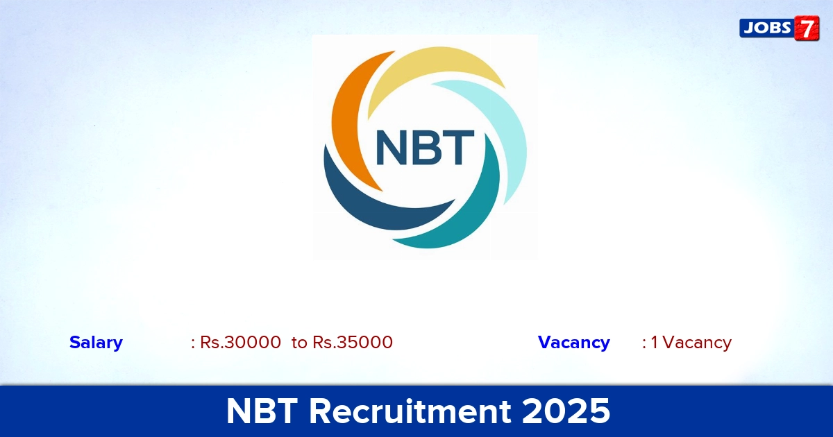 NBT Recruitment 2025 - Apply Offline for Executive Jobs