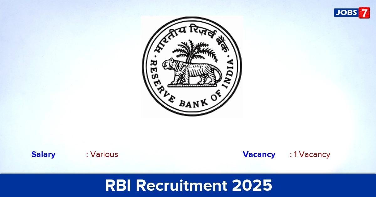 RBI Recruitment 2025 - Apply Offline for Medical Consultant Jobs