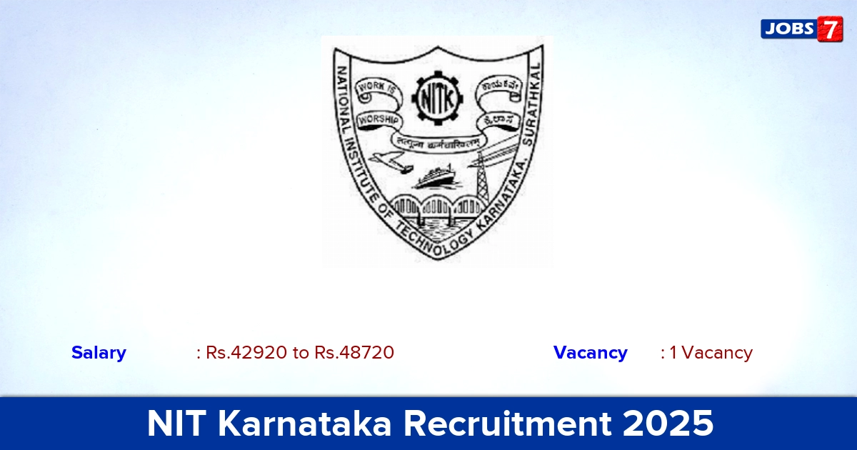 NIT Karnataka Recruitment 2025 - Apply Online for JRF Jobs