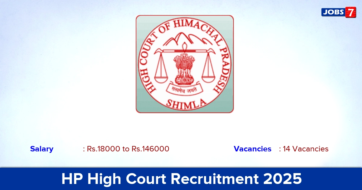 HP High Court Recruitment 2025 - Apply Online for 14 PA, Driver, Writer Vacancies