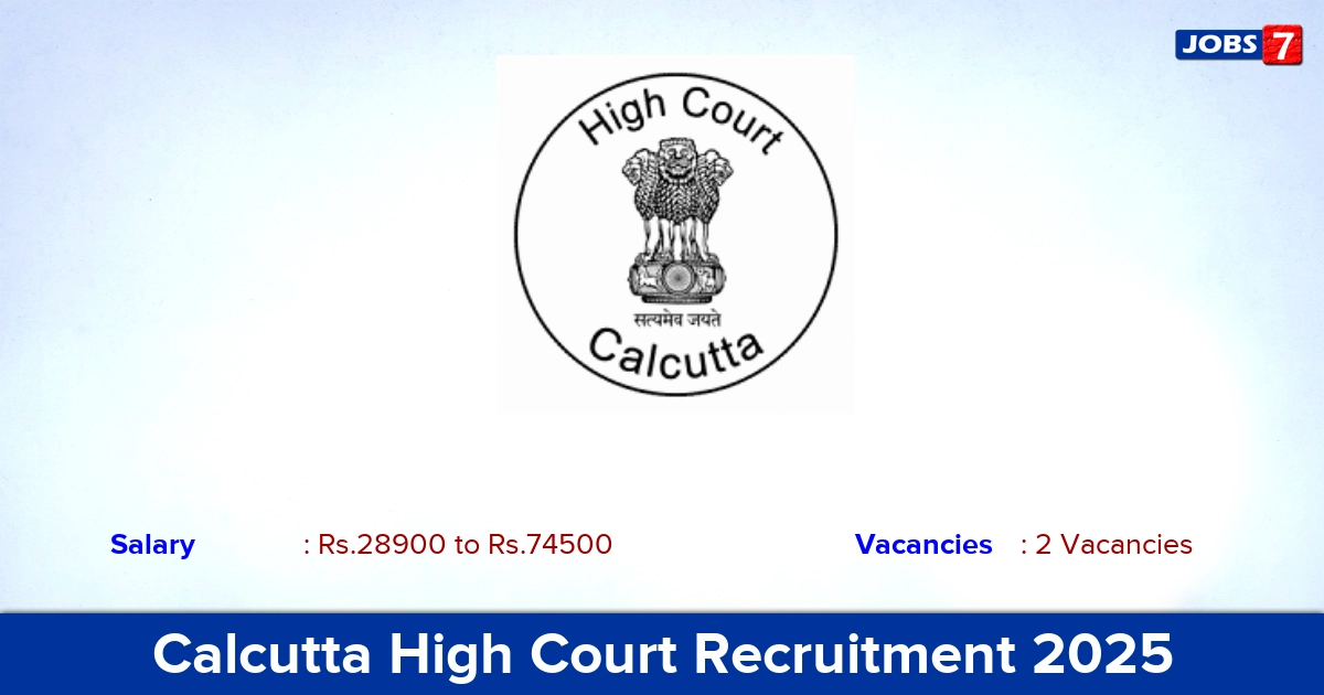 Calcutta High Court Recruitment 2025 - Apply Online for Translator Jobs