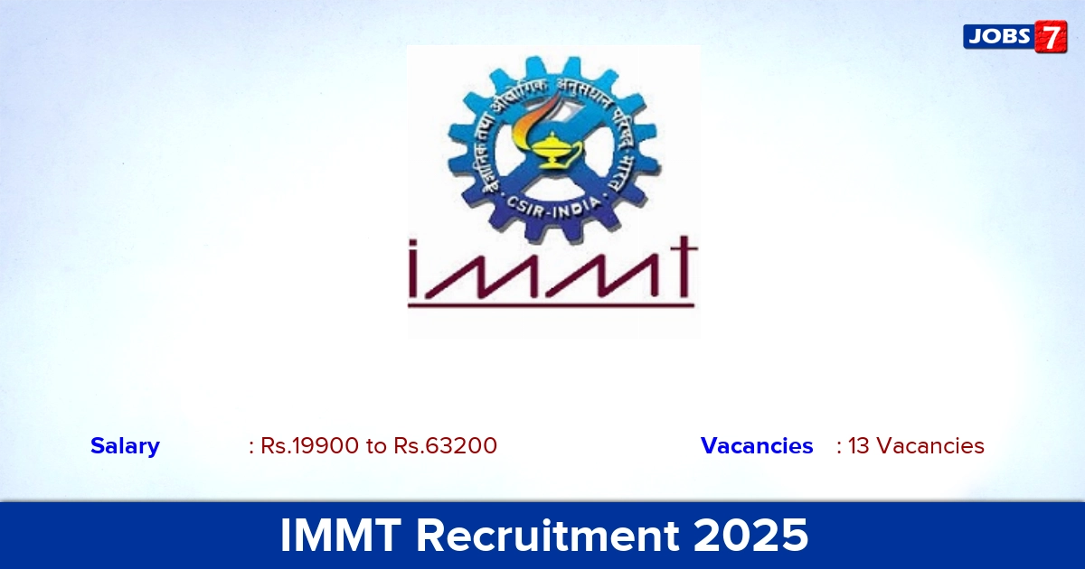 IMMT Recruitment 2025 - Apply Online for 13 Junior Secretariat Assistant vacancies