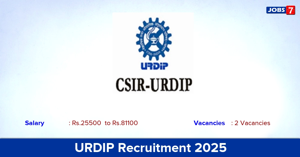 URDIP Recruitment 2024-2025 - Apply Online for Junior Stenographer Jobs