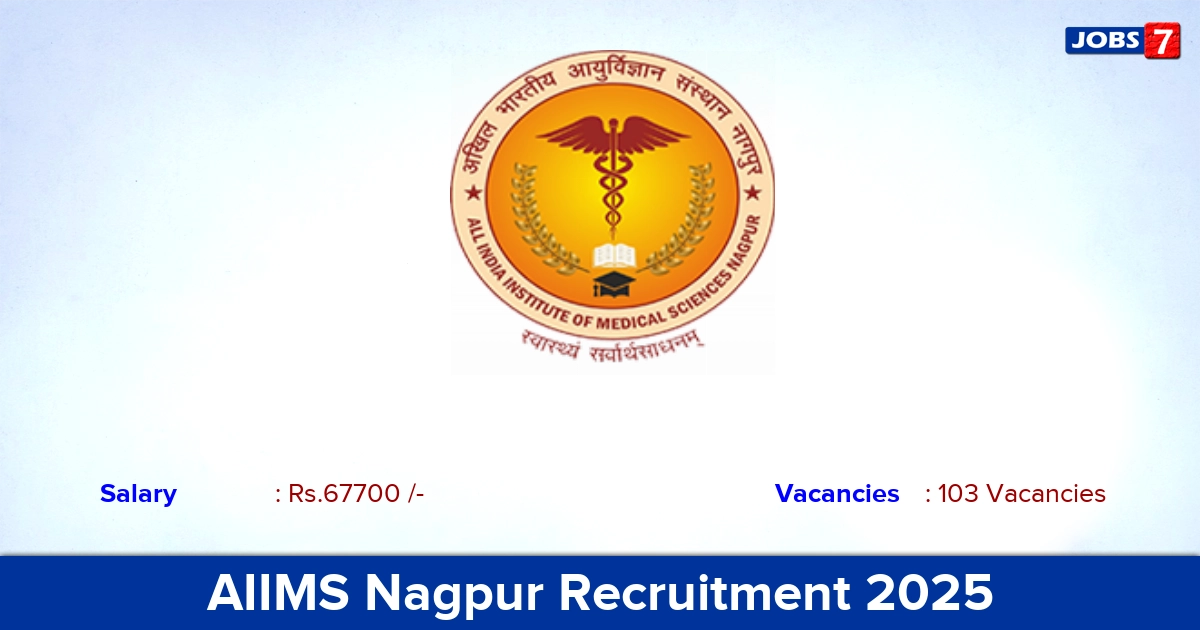 AIIMS Nagpur Recruitment 2025 - Apply Online for 103 Senior Resident vacancies