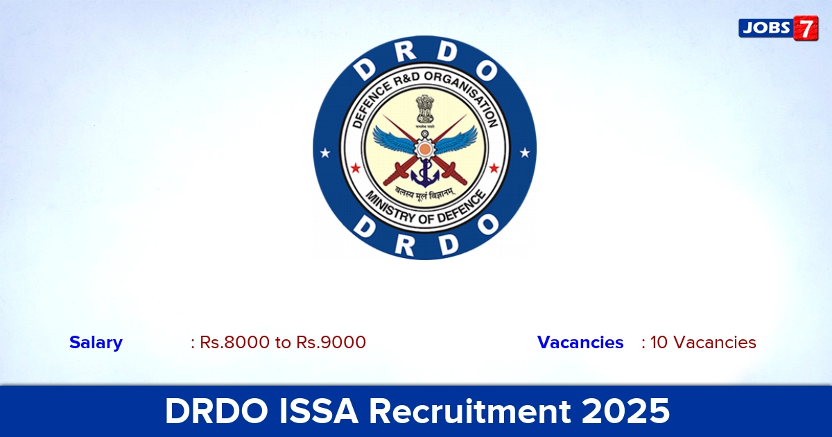 DRDO ISSA Recruitment 2025 - Apply for 10 Apprentices Vacancies