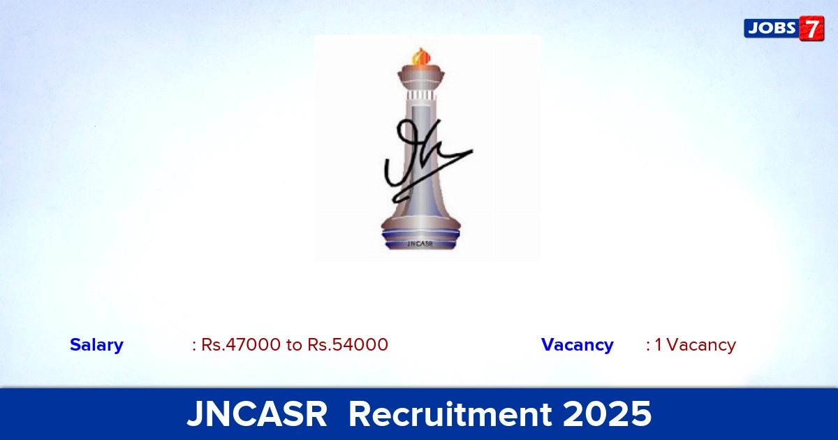 JNCASR  Recruitment 2025 - Apply Online for Research Associate Jobs