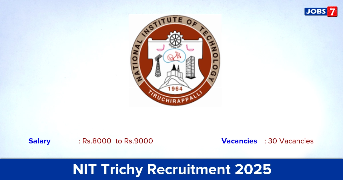 NIT Trichy Recruitment 2025 - Apply Online for 30 Apprentice Trainee vacancies