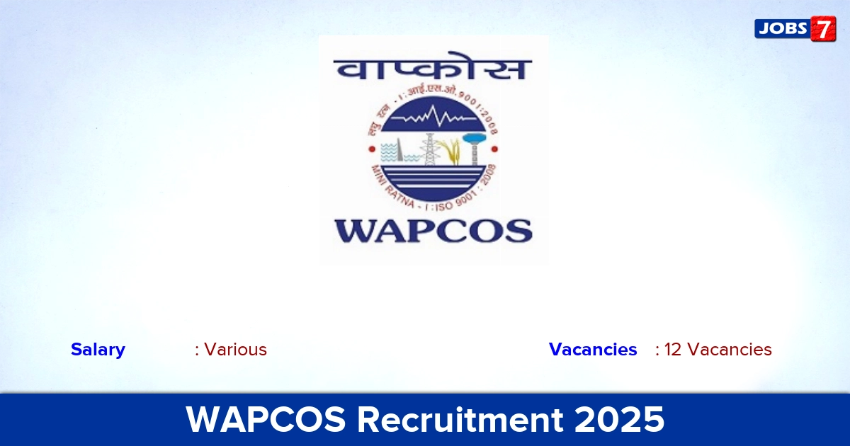 WAPCOS Recruitment 2025 - Apply Online E-mail for 12 Enumerator Vacancies