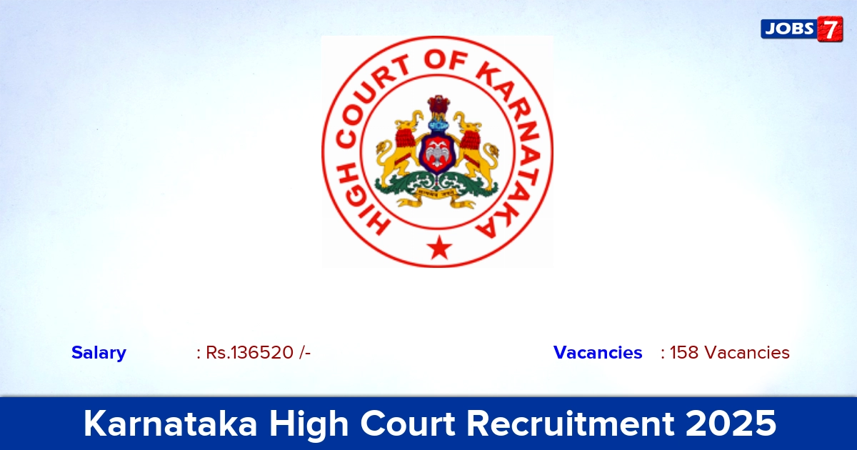 Karnataka High Court Recruitment 2025 - Apply Online for 158 Civil Judge Vacancies