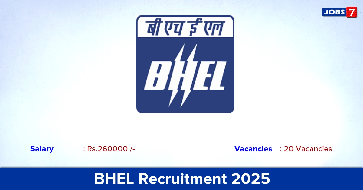 BHEL Recruitment 2025 - Apply Online for 20 Deputy Manager Vacancies