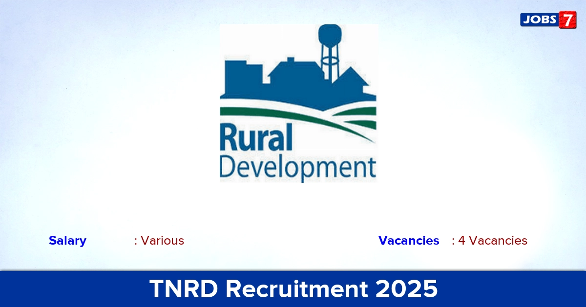 TNRD  Tiruvallur Recruitment 2025 - Apply For Solid Waste Management Expert Jobs