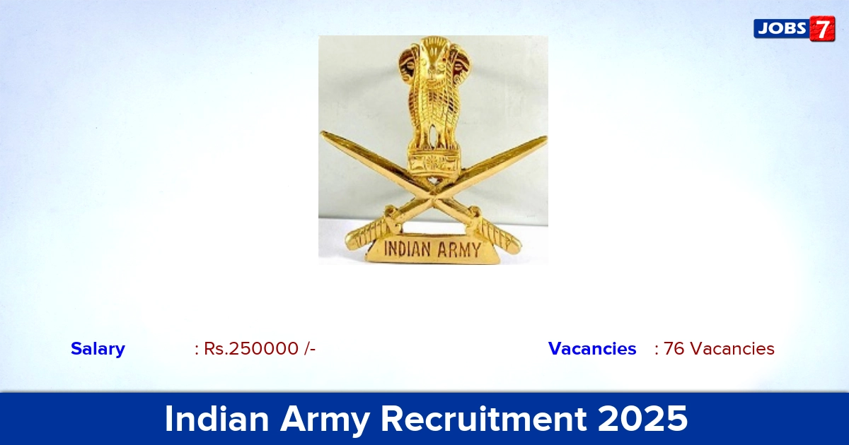 Indian Army Recruitment 2025 - Apply Online for 76 NCC Special Entry Vacancies