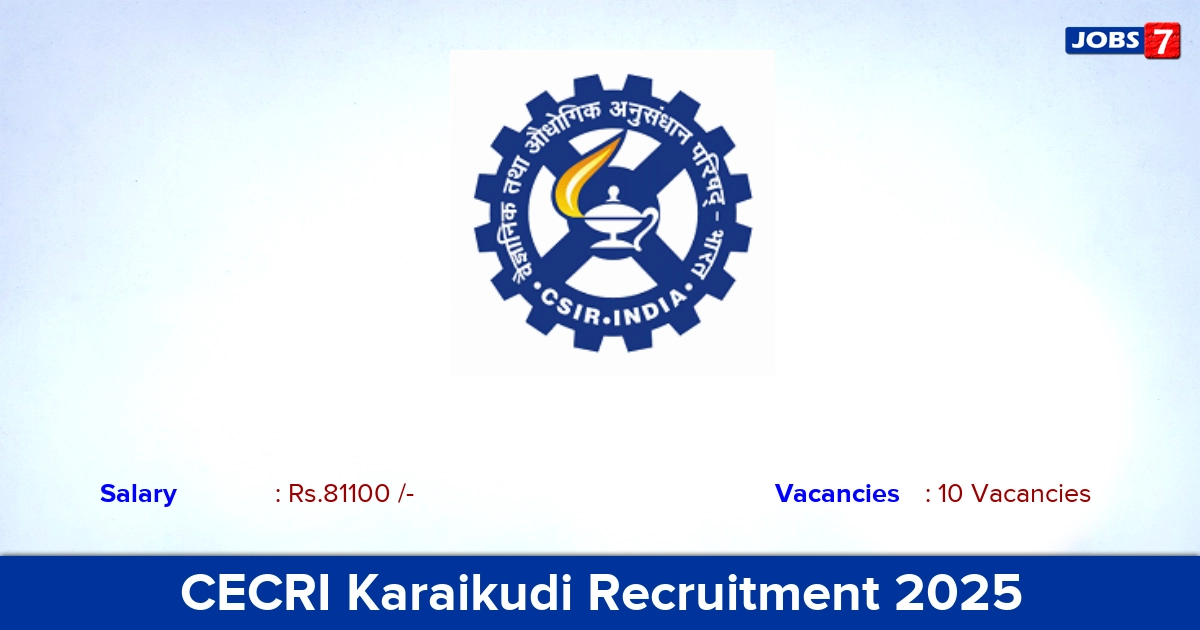 CECRI Karaikudi Recruitment 2025 - Apply Online for 10 Junior Stenographer Vacancies