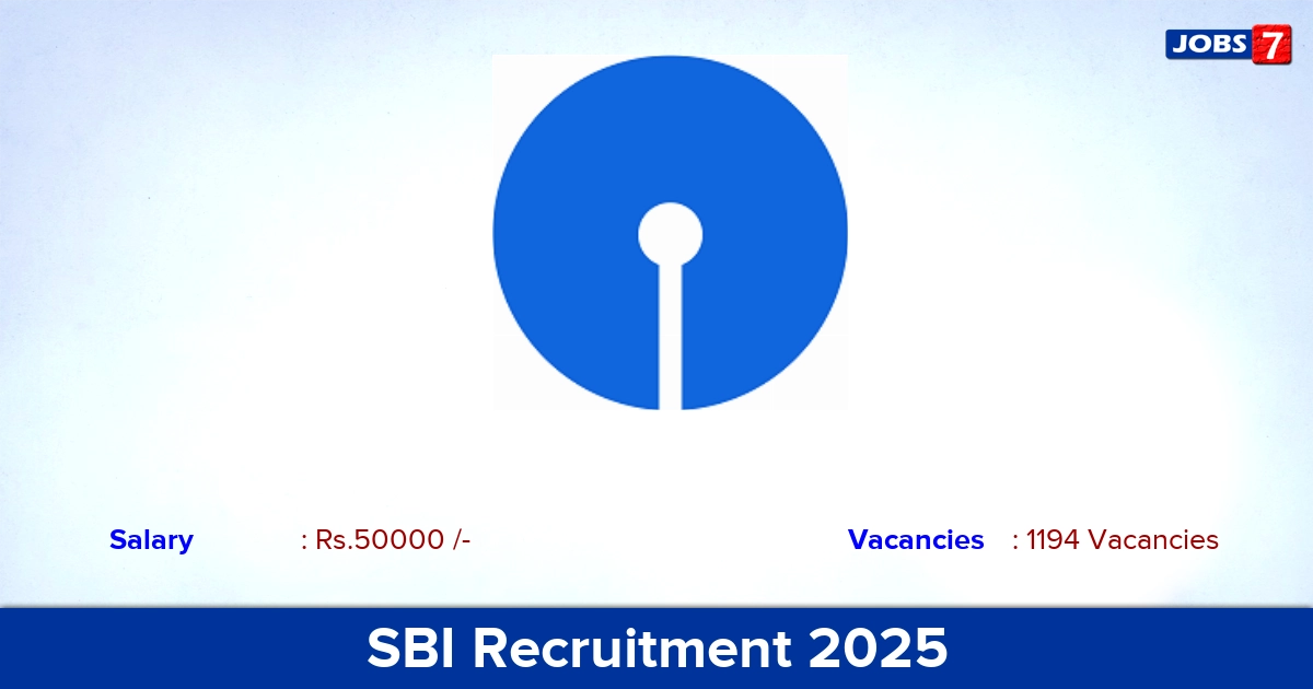 SBI Recruitment 2025 - Apply Online for 1194 Retired Officers Vacancies