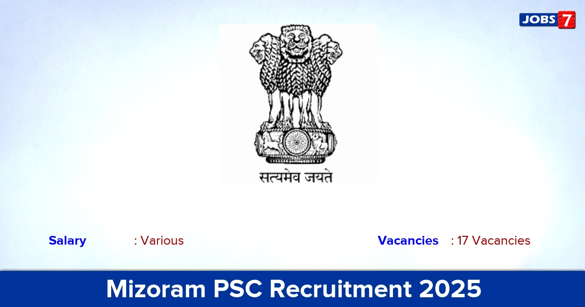 Mizoram PSC Recruitment 2025 - Apply Online for 17 Junior Engineer  Vacancies