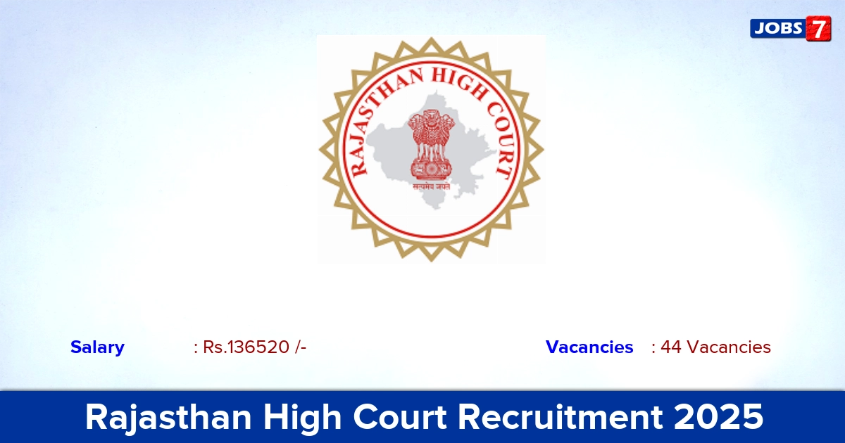 Rajasthan High Court Recruitment 2025 - Apply Online for 44 Civil Judge Vacancies