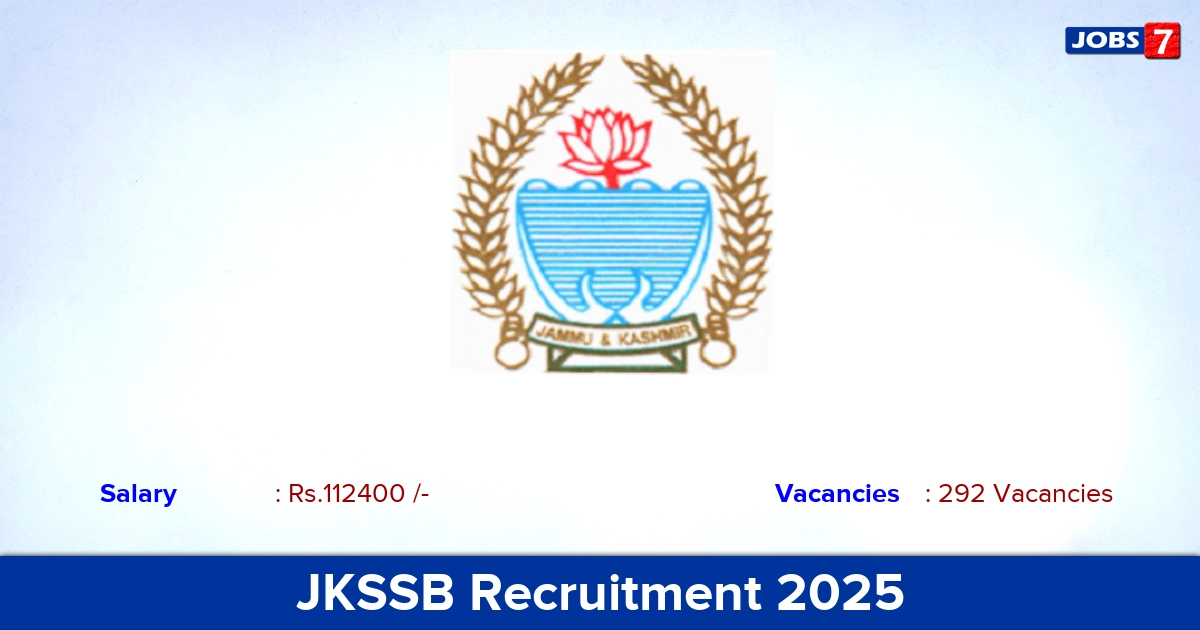 JKSSB Recruitment 2025 - Apply Online for 292 Junior Engineer Vacancies