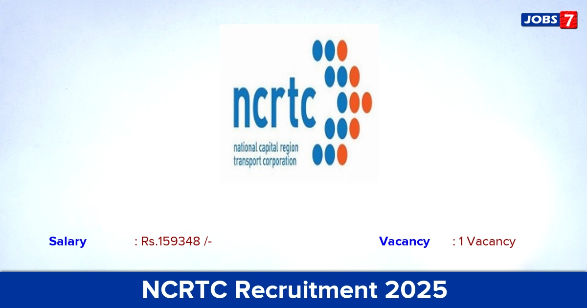 NCRTC Recruitment 2025 - Apply Online for GM Jobs