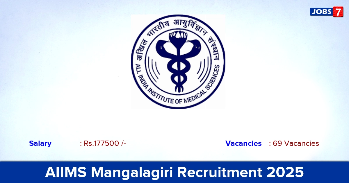 AIIMS Mangalagiri Recruitment 2025 - Apply Online for 69 Senior Resident Vacancies