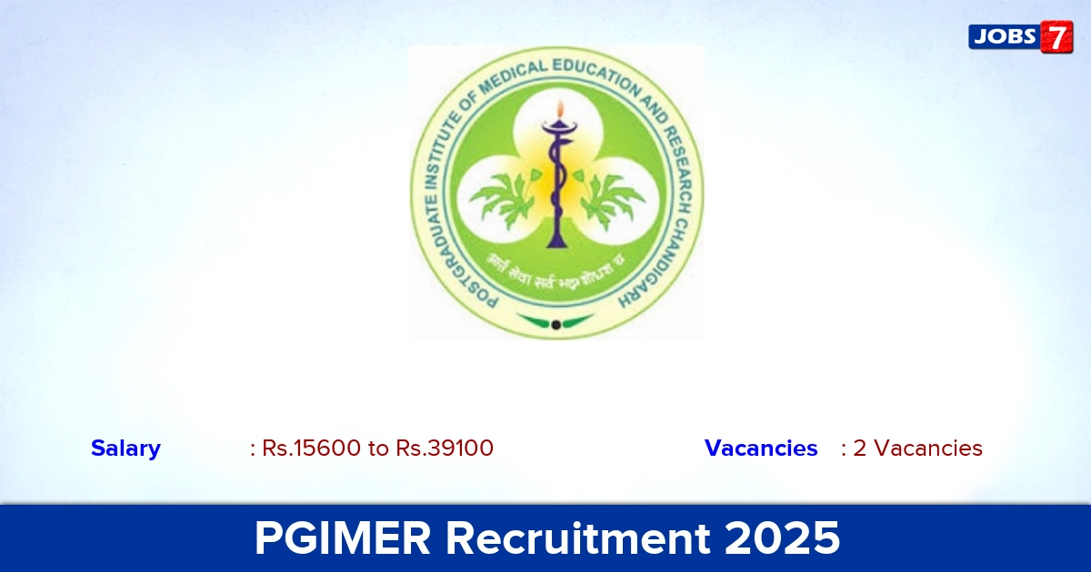 PGIMER Recruitment 2025 - Apply Offline for Senior Medical Officer Jobs