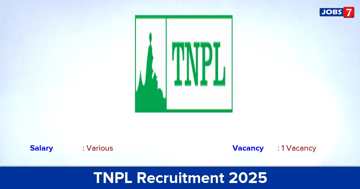 TNPL Recruitment 2025 - Apply for Consultant Jobs