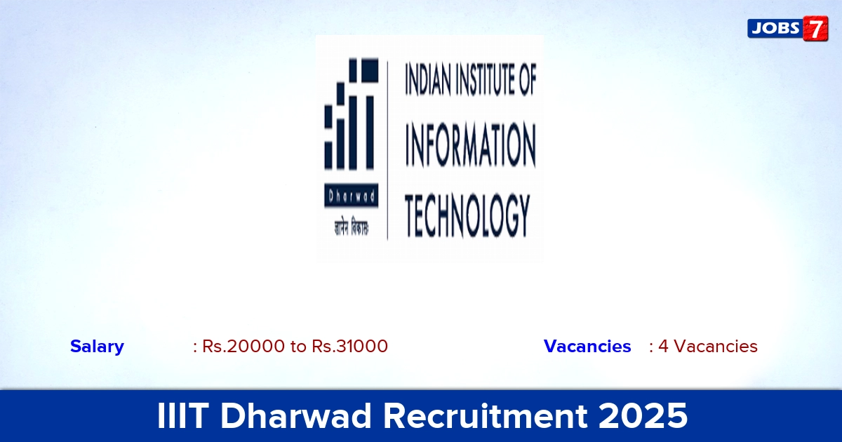 IIIT Dharwad Recruitment 2025 - Apply Online for Project Associate Jobs