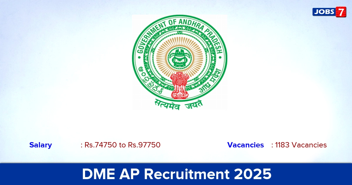 DME AP Recruitment 2025 - Apply Online for 1183 Senior Resident Vacancies