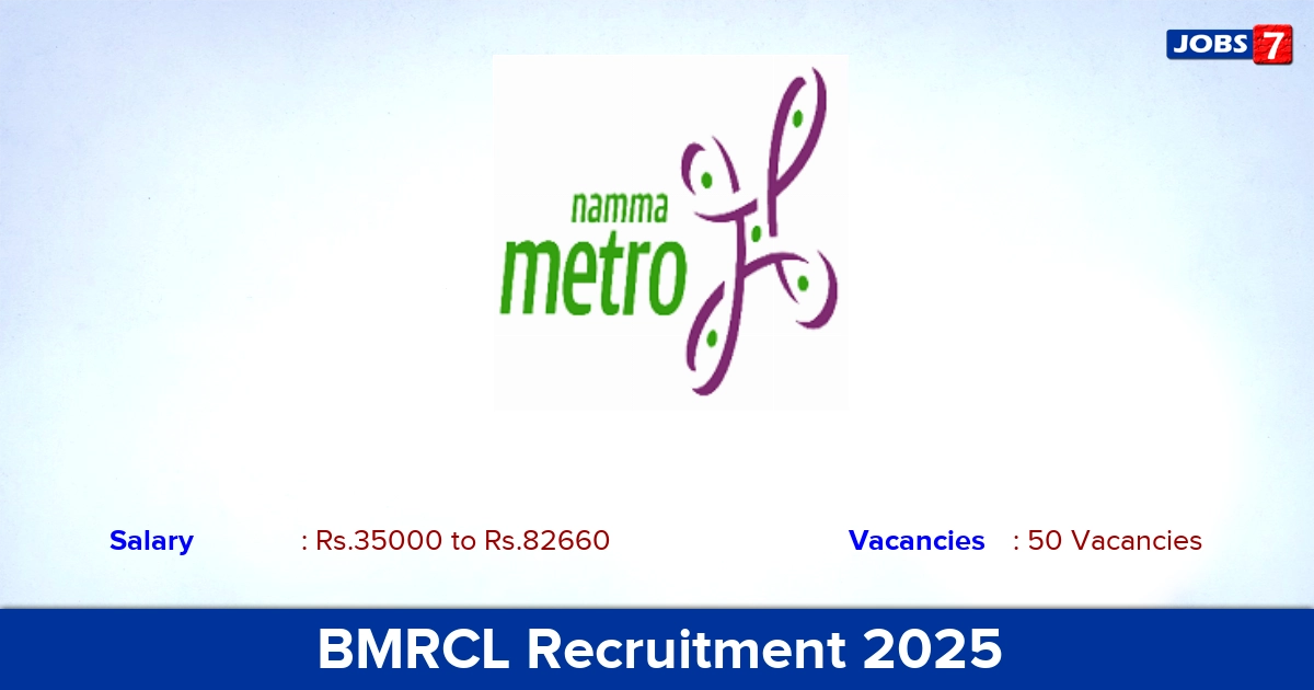 BMRCL Recruitment 2025 - Apply Online for 50 Operator vacancies